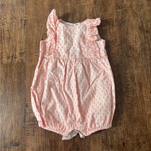 GAP Cream Romper with Neon Pink Dot Texture
